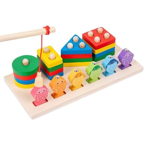 لعبة الصيد الخشبية المغناطيسية 🎣