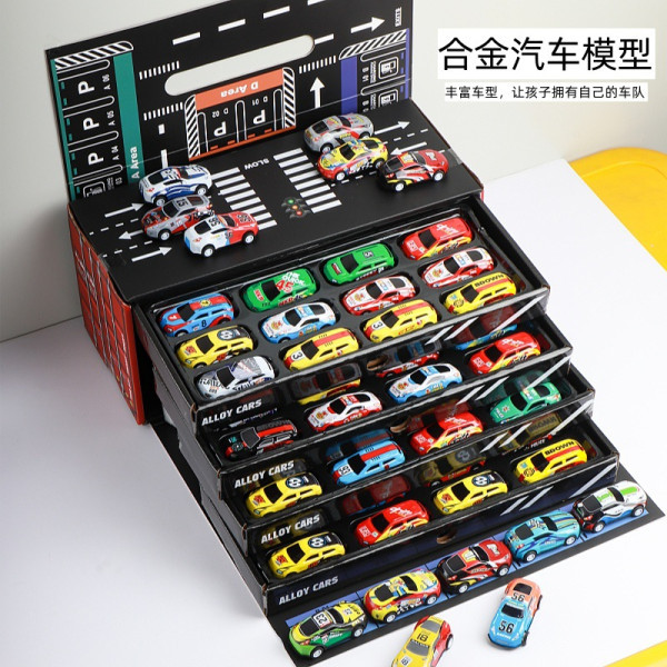 حاوية سيارات السباق للأطفال - 48 قطعة 🏎️