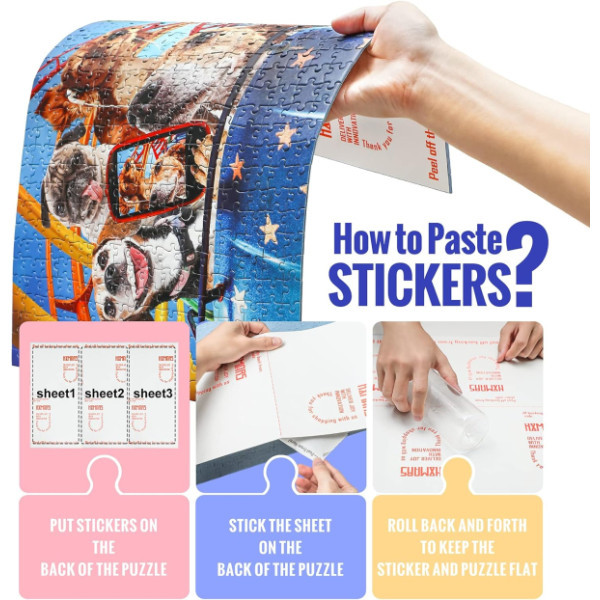 بزل الـ  500 قطعة على شكل مجموعة كلاب 🐶🎡