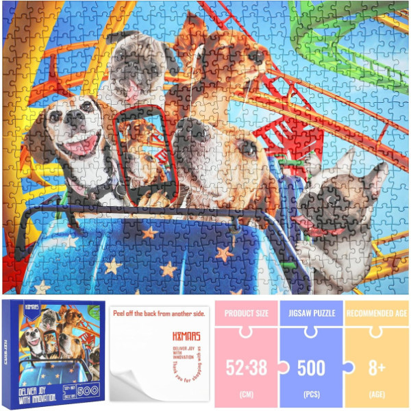 بزل الـ  500 قطعة على شكل مجموعة كلاب 🐶🎡