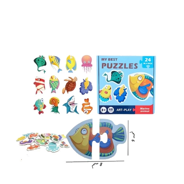 بزل التركيب على شكل الحيوانات البحرية 🦀🐋🐙🪼