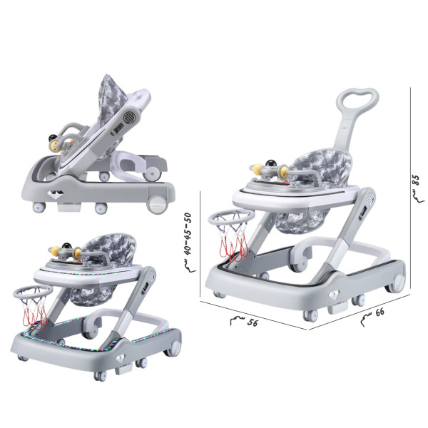 كراجة مع واكر مزودة بمرمى كرة مع يد قابلة للازالة